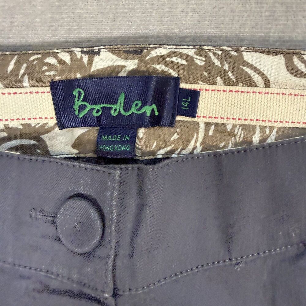 Boden Pants Womens 14L Blue Wide Leg Dress Trousers Cuffed Stretch NEW - Picture 3 of 10